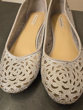 Alex Marie Silver Laser-Cut Rhinestone Flats